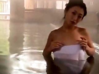 Curvy Japanese Looker Bathes Far You Vanguard Spa.